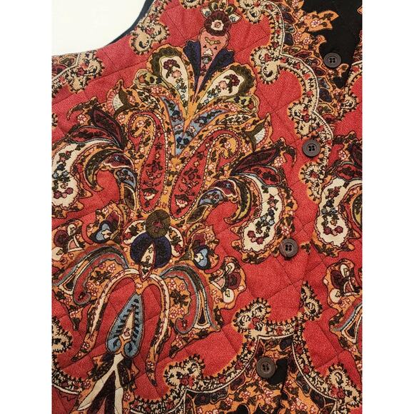 Vintage Carole Quilted Vest, Oriental Print, Size 10, Made in USA - Picture 6 of 7